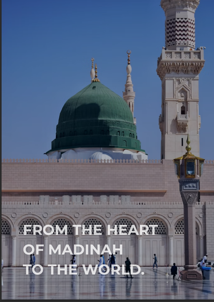 The green dome and minarets of Al Masjid an Nabawi in Madinah